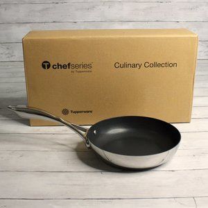 Tupperware T Chef Series Non Stick 8" Open Fry Pan Stainless Steel